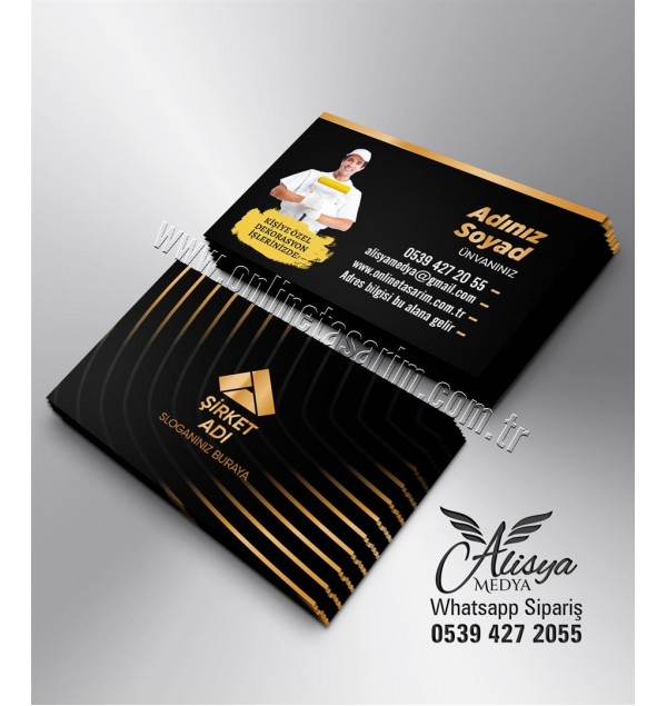 siyah ve gold kartvizit tasarım örnekleri, best business card designs from Online Tasarım